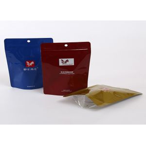 China Resealable Mylar Aluminium Foil Laminated Pouches LDPE Plastic Zipper With Hole on sale