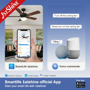 52'' Ceiling Fan With Light 6 Speed Remote Control Energy Saving