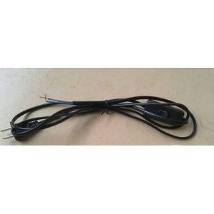 1.5m Lamp Extension Cord With Switch 0.5 Wire Core Plug Power Cord Black