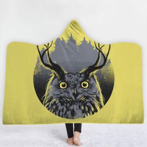 China owl children's adult hooded blanket velvet fabric rectangular hand washable on sale