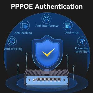 Intel 3865U Celeron Mini PC Router With Eight Ethernet DDR4 16GB RAM Fanless