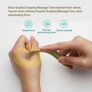 Brass Gua Sha Muscle Massage Scraper Tool Back Leg Arm Acupoints Soft Tissue