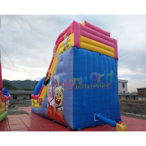 Spongebob Animation Commercial Inflatable Slide 0.55mm PVC Tarpaulin Material