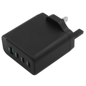 45W UK 4-Port Fast Charger 3x Type C 1x USB-A Compatible with MacBook iPhone
