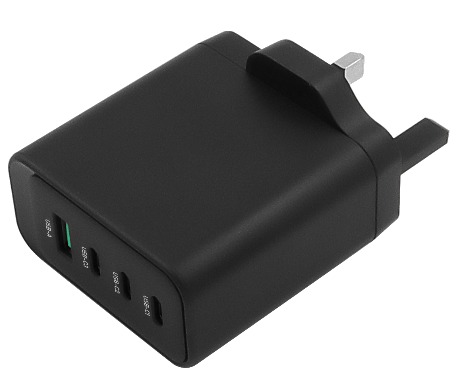 45W Multi-Port Charger 3x PD USB-C 1x QC USB-A Space-Saving Foldable Plug for UK