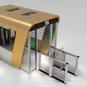 Sliver Finish Security Swing Gate Turnstile Pedestrian Access Solution with