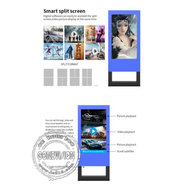 55 65 75inch 4K IP65 Waterproof LCD Digital Signage