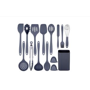 China Nontoxic Silicone Kitchen Utensil Sets , 15pcs Silicone Spatula Set For Cooking on sale