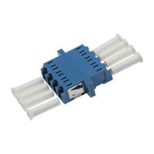 LC UPC Single Mode Fiber Adapter Ease Of Installation With Flange Blue