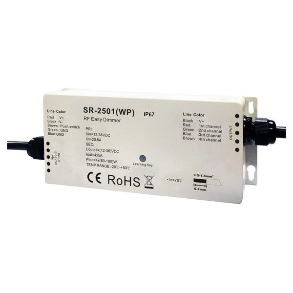 RGBW 4CH Waterproof RF LED Dimmer For Outdoor Envirenment with Multiple Zones