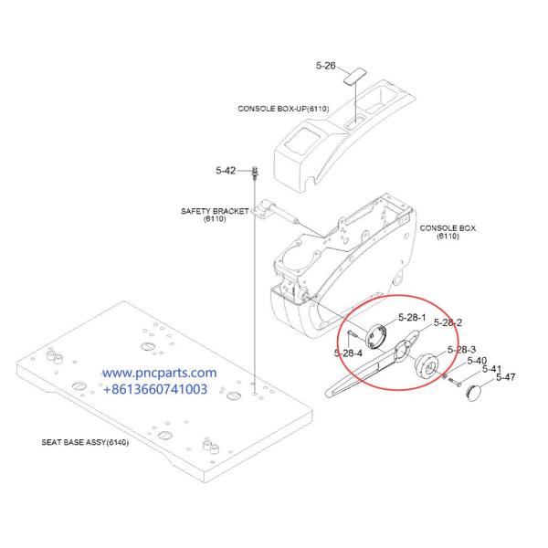 R210-9 Safety Lever 71Q6-21470 Excavator Spare Parts R480-9 Knob Safety