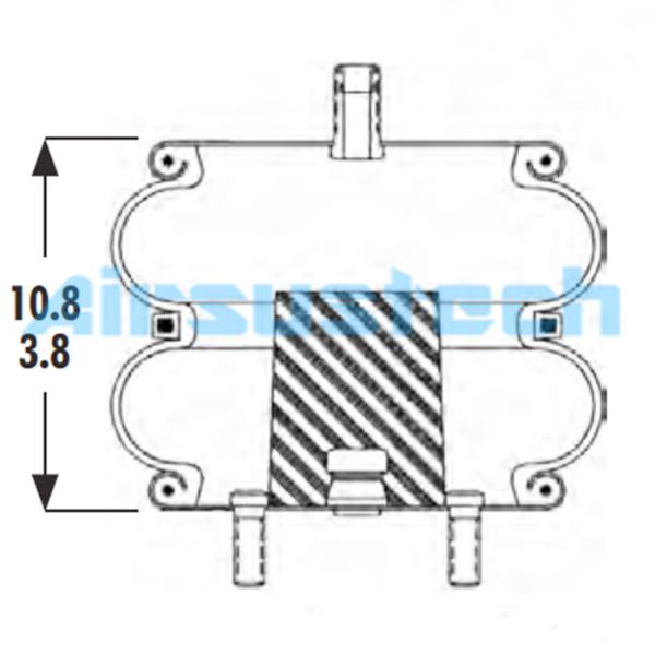 Quality 2B9-230 Rubber Bellows Goodyear Air Spring 3.5 Kg Weight With Steel Plate Air Suspension wholesale