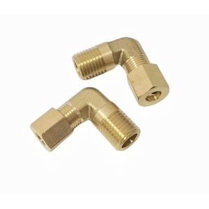 Brass 90 Degree Elbow Fitting Compression 1/4x1/4 NPT