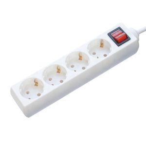 Eu Power Strip with 4 Outlet Power Strips Rated Current 10/16A White Surge