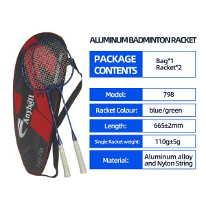 2023 Sale Badminton Racket 1 Pair Pack with 0.65mm Strings Diameter and Custom