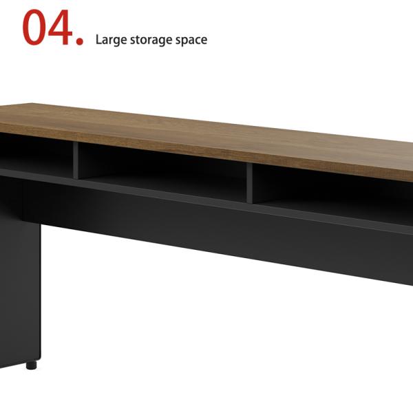 Ergonomic Commercial Furniture Long Strip Office Desk with Storage Drawers and Adjustable Height Legs