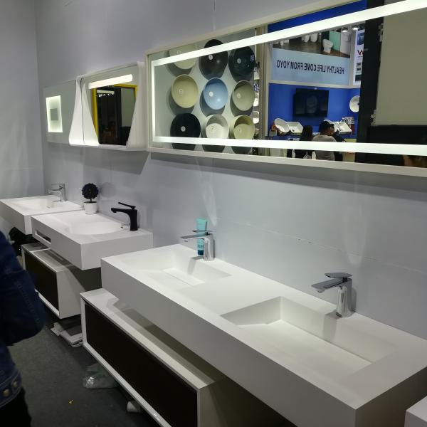 Modern Bathrooms Double Bowl Wall Hung Basin Bathroom Vanity Sink