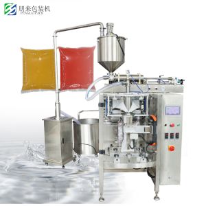 PLC Control Automatic Liquid Packaging Machine 5.8kw For Ice Pop Honey Filling