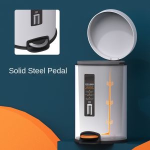 13 Gallon Embedded Round Step Custom Metal Compressible Stainless Steel Trash