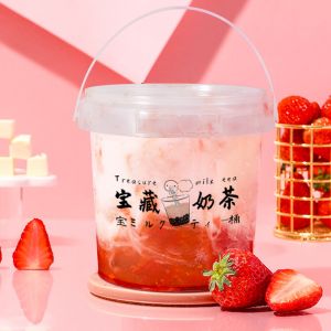 2L Plastic Pail Round Bucket Container for Paint Biscuit and Mouthwatering