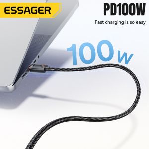 ESSAGER ES-X66 2 in 1 Cable USB C to Type C Lighting Data Charging Cable