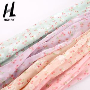 Light Weight Mesh Soft Tulle Fabric Digital Floral Chiffon
