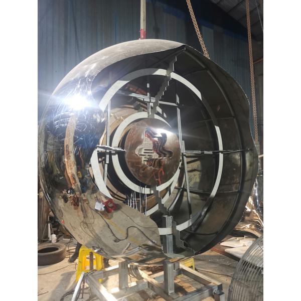 Outdoor garden at night large abstract sculpture LED lights with light wave changes welcome custom sculpture