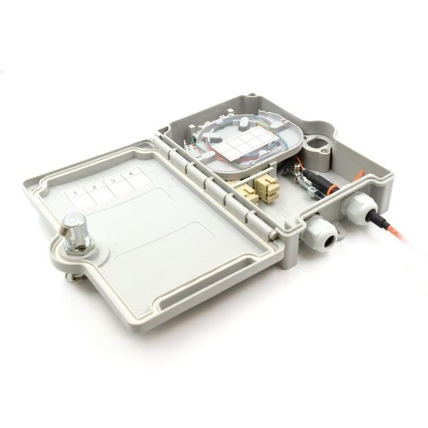 Quality IP55 Protection Fiber Optic Termination Box FTTx 4 Fiber PC ABS Material Dust Proof wholesale