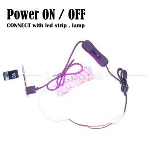 Power ON OFF 1M USB A Male to Open Tinned Bare Wire Charger Cable with 304