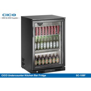 Built In Mini Beer Cooler Refrigerator , Black Outdoor Beverage Cooler Long