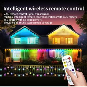 100ft IP67 Outdoor Waterproof Smart RGBIC (2 Rolls*50ft) permanent Eaves Lights