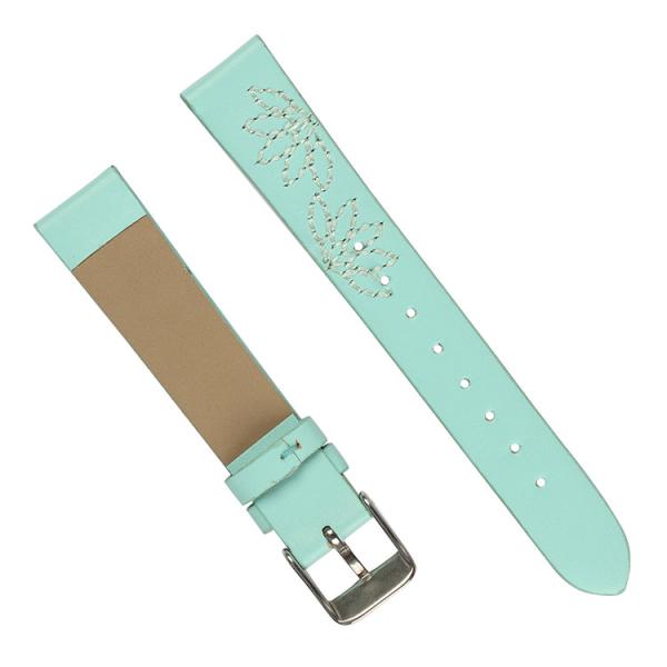 Mint Green 18mm Leather Watch Strap Bands Flower Embroidered