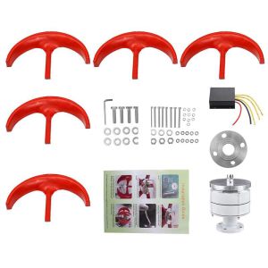 Roof Installation Red Lantern Wind Turbine 100W 24V Curved Blade Design