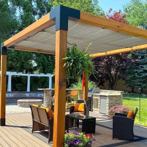 Easily Assembled 5-way Pergola Extension with Steel Brackets and Customized