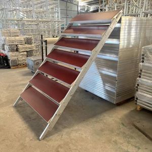 Adjustable Portable Stage Platform Modular System Square Red Finish Aluminum