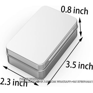 Tin Box Containers 3.7 X 2.4 X 0.8 Inch Metal Tins Storage Box, For Home Storage