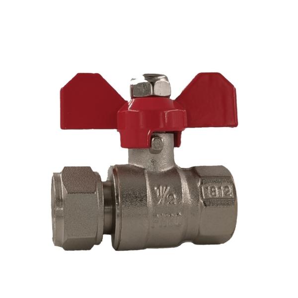 Quality PN30 Brass Ball Valve 435 Psi 1 2 Inch Ball Valve With Plastic Butterfly Handle wholesale