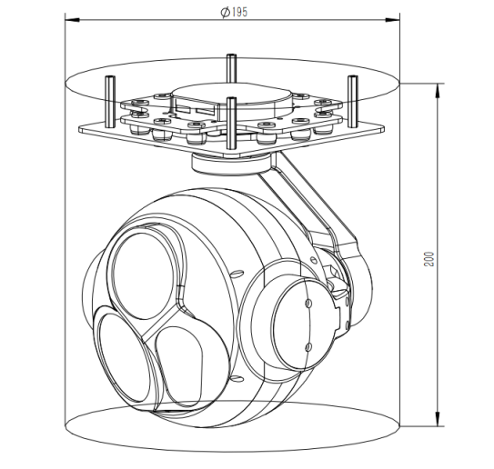 30x Optical Zoom + 640x 512 Thermal Imaging +5KM Ranging Three-light Pod