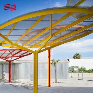 Stainless Steel Outdoor Sunshade Pavilion in Various Color Combinations for