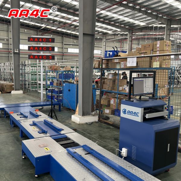 Deliver to VN 2-wheeled motorcycles Centralized testing line include brake force axle load speedometer clamping wheel alignment headlight tester noise