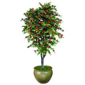 High Simulation Artificial Cherry Tree Red Fruits 160cm Custom Size Indoor Decor