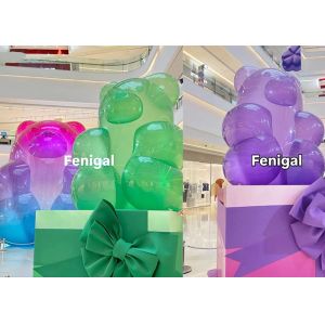 Cheap 1.8m 2m High Inflatable Gradient PVC Bear For Shopping Malls And Swimming Pools Decor for sale