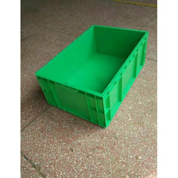 Quality Virgin Polyethylene Green Stackable Plastic Storage Containers 600*400*230mm Standard Size Conveyor And Sorting System wholesale