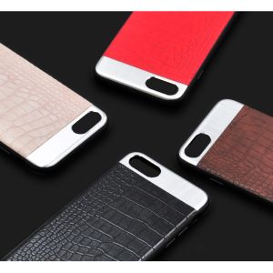 China TPU PC PU leather metal 4 in 1 Upscale business luxury crocodile leather pattern phone case cover for iPhoneX 8 7 6Splus on sale