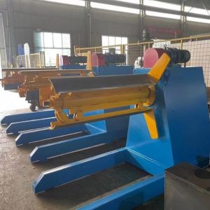 Fully Automatic 5 Tons Hydraulic Decoiler Machine With Loading Cart
