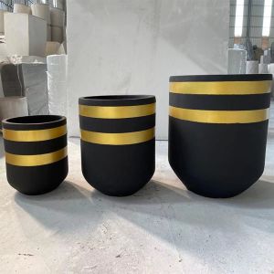 Fading Resistant Fiber Clay Planters For Balconies Easily Cleaned