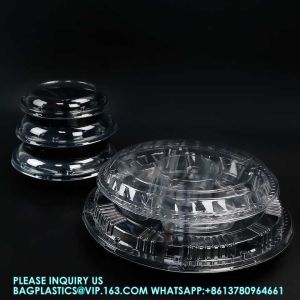 Round Disposable Clear Plastic Fruit Platter Trays Clear Fruit Platter For