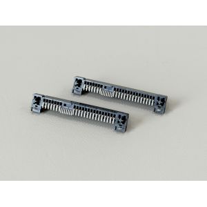 SAS 29 Pin terminal Female Connector with fish fork, SMT, Gold-Plated 30U", PCB