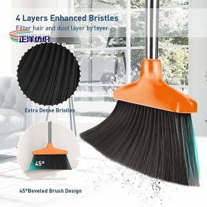 PVC 86cm Foldable Broom And Dustpan Combo Long Handle Standing Dustpan And Broom