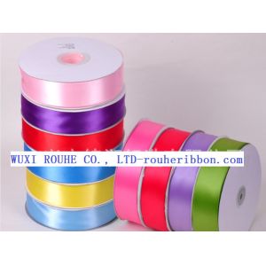 100% Polyester Custom Satin Ribbon Double Face / Single Face 4 Grade Color